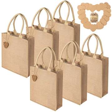 handrong 6 Pack Burlap Tote Bags