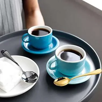 Wesdxc56 Mini Espresso Spoons - Set of 6 Gold Elegance