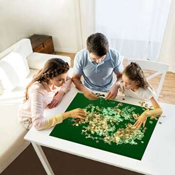 Puzzle Mat Roll up Jigsaw Puzzle Pad Puzzle Storage Felt Mat Puzzles Saver (45.6" x 31") - Fits up t...