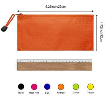 LABUK 6 Pack Zipper Pencil Pouches Bulk, Waterproof Pencil Bags Pencil Case for Office Supplies Trav...