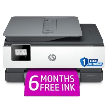 HP OfficeJet 8015e All-in-One Color Inkjet Printer Scanner and Copy with Mobile Printing, Wireless P...