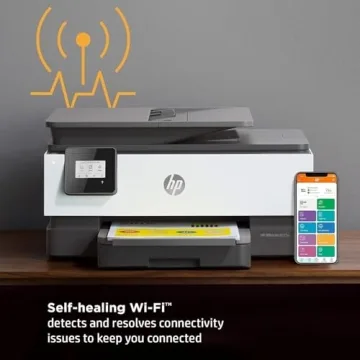HP OfficeJet 8015e All-in-One Color Inkjet Printer Scanner and Copy with Mobile Printing, Wireless Printer for Home Use, Printer for Office with 6 Months Free Ink, Instant Ink Ready, 228F5A (Renewed)