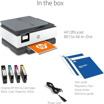 HP OfficeJet 8015e All-in-One Color Inkjet Printer Scanner and Copy with Mobile Printing, Wireless Printer for Home Use, Printer for Office with 6 Months Free Ink, Instant Ink Ready, 228F5A (Renewed)