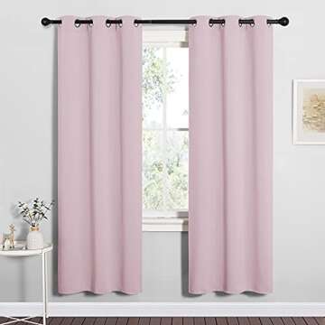 NICETOWN Blackout Curtain Panels for Girls Room, Nursery Essential Thermal Insulated Solid Grommet T...