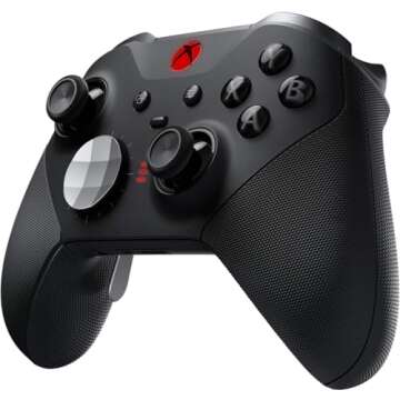 7 Watts Elite Series 2 Controller Modded - Custom Pro Rapid Fire Mod - for Xbox One Series X S Wireless & Wired PC Gaming - Red LED Lights