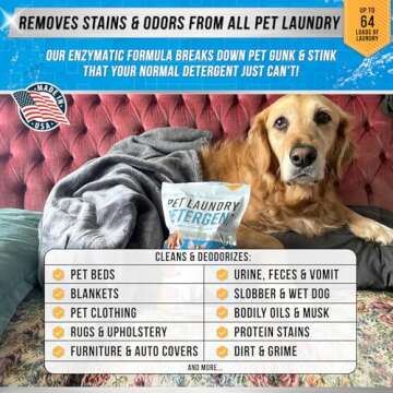 ACTIVE Pet Laundry Detergent and Laundry Detergent Sheets - Includes 2LB Pet Detergent Powder and 80...