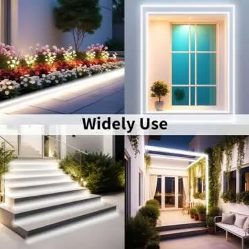 iNextStation Neon LED Strip Lights White 16.4ft/5m Neon Light Strip 12V Silicone Waterproof Flexible LED Neon Rope Lights for Bedroom Festival Indoor Outdoor Decor (Power Adapter not Included)