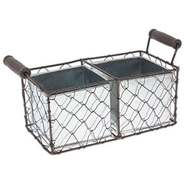 Mayrich 9.75 Decorative Wire Basket with Tin Containers