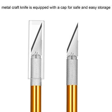BBTO 4 Pcs Craft Knife Hobby Knife with 40 Pieces Stainless Steel Blades Kit for Cutting Carving Scr...