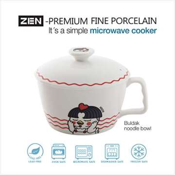 ZEN Buldak Noodle Bowl Set - Microwave & Easy Clean
