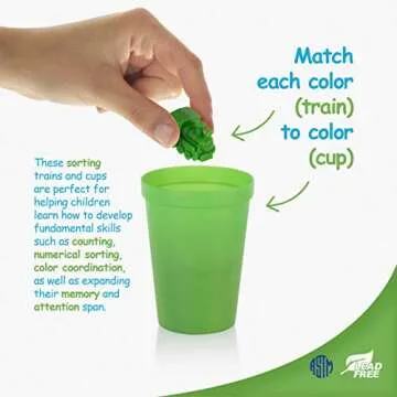 Play Brainy™ Colorful Counting Trains & Cups for Kids