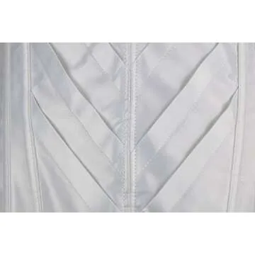 Charmian Women's Burlesque Vintage Renaissance Padded Satin Halter Bustier Corset Top with Zipper Beige Large