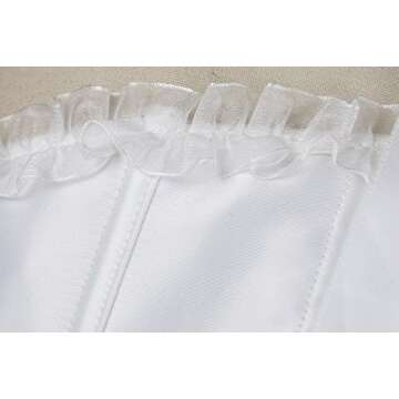 Charmian Women's Burlesque Vintage Renaissance Padded Satin Halter Bustier Corset Top with Zipper Beige Large