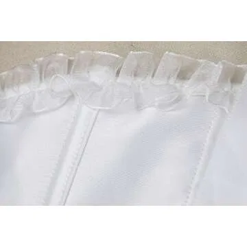 Charmian Women's Burlesque Vintage Renaissance Padded Satin Halter Bustier Corset Top with Zipper Beige Large