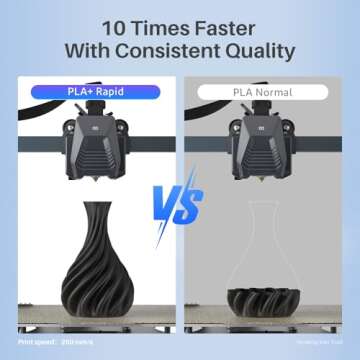 ELEGOO Rapid PLA Plus Filament 1.75mm Black 4KG, PLA+ 3D Printer Filament for 30-600 mm/s High Speed Printing, Dimensional Accuracy +/- 0.02 mm, 4 Pack 1kg Spool(2.2lbs)