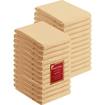 Utopia Kitchen [192 Pack - 28 x 28 Inches Beige Flour Sack Towels 100% Cotton Tea Towels for Cleanin...