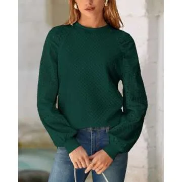 Stylish PRETTYGARDEN Women's Quilted Long Sleeve Blouse