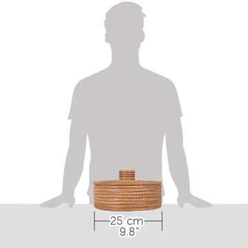 JOSE ARTESANO Pine Needle Tortilla Warmer (Ocoxal), 9.8 IN x 9.8 IN, Rustic Tortillero, Natural Brown, Handcrafted In Mexico, 100% Sustainable, Organic And Vegan, (Natural)