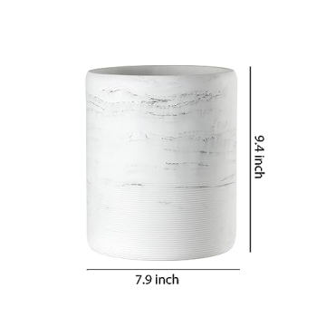 QL DESIGN Marble Look Round Waste Can - Durable and Elegant