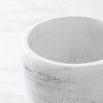 QL DESIGN Marble Look Round Waste Can - Durable and Elegant
