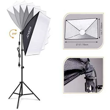 Andoer Photography Lighting Kit with Softbox and Remote