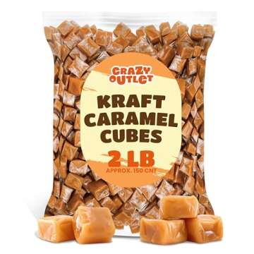 Caramel Cubes Candy - 2 Pound Bulk Pack (About 150 Count) - Individually Wrapped