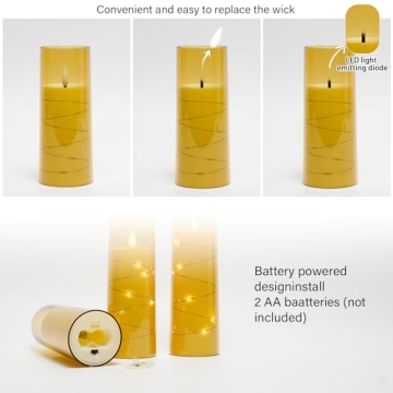 Shop kakoya Flameless LED Candles with Timer in Gold