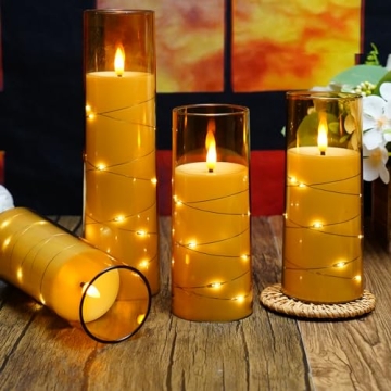 Shop kakoya Flameless LED Candles with Timer in Gold