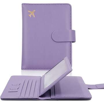 Cnycmy Lavender RFID Passport & Vaccine Card Holder