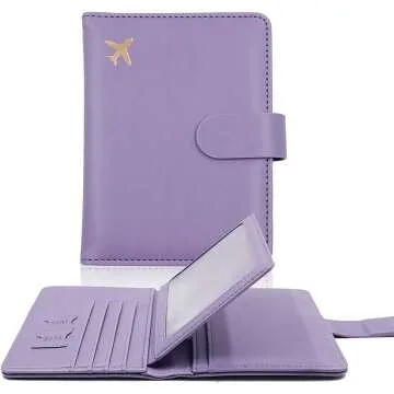 Cnycmy Lavender RFID Passport & Vaccine Card Holder
