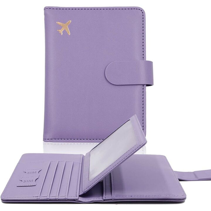Cnycmy Lavender RFID Passport & Vaccine Card Holder
