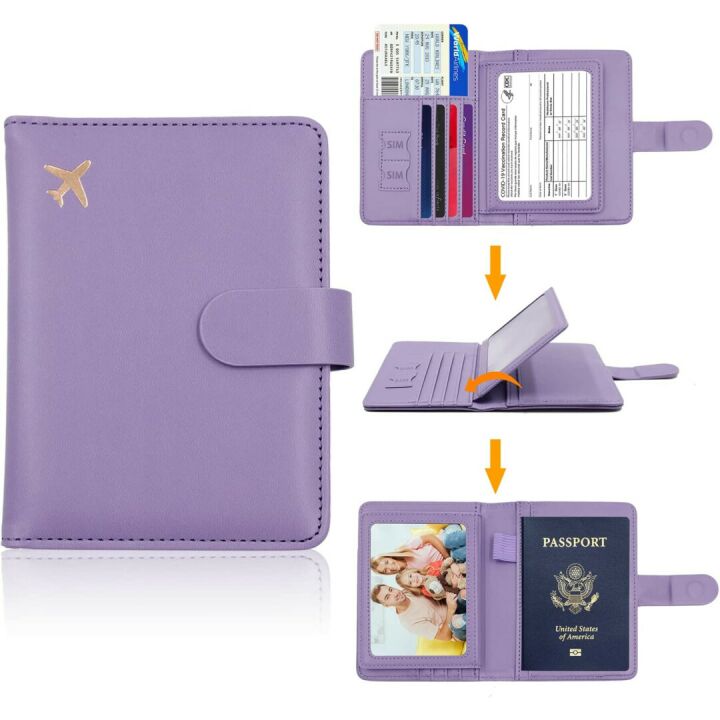 Cnycmy Lavender RFID Passport & Vaccine Card Holder
