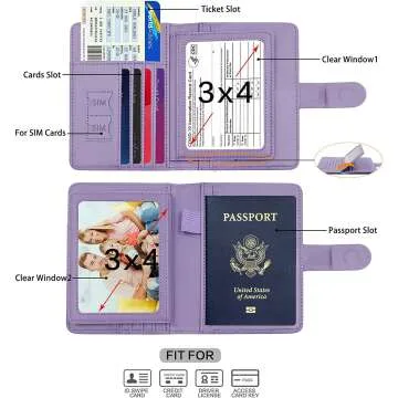 Cnycmy Lavender RFID Passport & Vaccine Card Holder