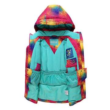 PHIBEE Girls' Sportswear Waterproof Windproof Snowboard Ski Jacket (Light, 7)