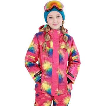 PHIBEE Girls' Sportswear Waterproof Windproof Snowboard Ski Jacket (Light, 7)
