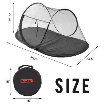 Outdoor Cat Enclosures, Portable Cat Tent for Bearded Dragon, Dogs and Small Animals, Cat Outdoor Tent with Foldable Bag(Black)