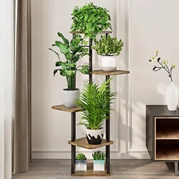 AZERPIAN 5 Tier Plant Stand - Modern Metal Flower Holder