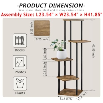 AZERPIAN 5 Tier Plant Stand - Modern Metal Flower Holder