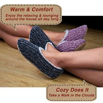 cosyone1997 2-Pair Womens Slipper Socks with Non-Slip Grippers, Winter Warm Fuzzy House Shoes Indoor Soft Sole, Cozy Gifts for Christmas Unique