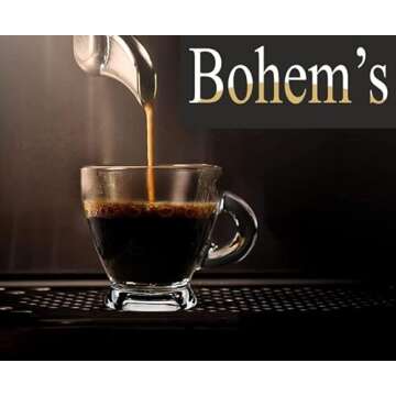 BOHEM'S Clear Glass Espresso Cups Set of 4