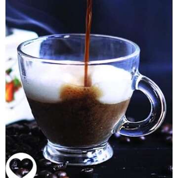 BOHEM'S Clear Glass Espresso Cups Set of 4