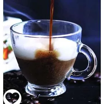 BOHEM'S Clear Glass Espresso Cups Set of 4