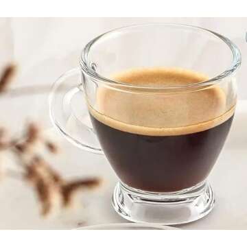 BOHEM'S Clear Glass Espresso Cups Set of 4