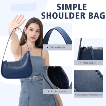 Chic Vegan Leather Handbag for Women, Stylish Underarm Bag