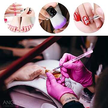 ANGENIL 15PCS Acrylic Nail Brush Set with UV Gel Nail Art Brushes and Double Ended Nail Dotting Pen ...