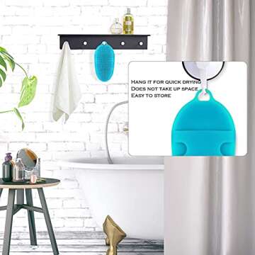 INNERNEED Soft Silicone Body Brush Body Wash Bath Shower Scrubber Exfoliating Glove Skin Care SPA Massage Tool, for Sensitive and All Kinds of Skin (Blue)