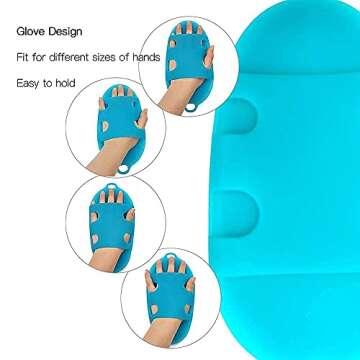 INNERNEED Soft Silicone Body Brush Body Wash Bath Shower Scrubber Exfoliating Glove Skin Care SPA Massage Tool, for Sensitive and All Kinds of Skin (Blue)