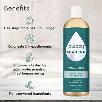 Puracy Shampoo for All Hair Types | Gentle, Eco-Friendly, and Powerful