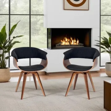 Armen Living Summer Modern Accent Chair in Charcoal Fabric