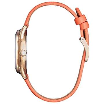 Citizen Eco-Drive Ladies' Disney Minnie Mouse Gardening Watch, Gold Tone with Coral Strap, Floral, 3...